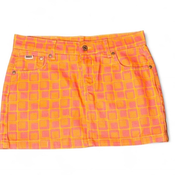 The Ragged Priest Dresses & Skirts - The Ragged Priest Pink and Orange Checkered Mini Skirt